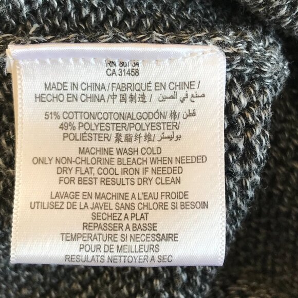 BCBG Cardigan hood women XS black/grey cotton chains pockets buttons Edgy Punk - Picture 7 of 11